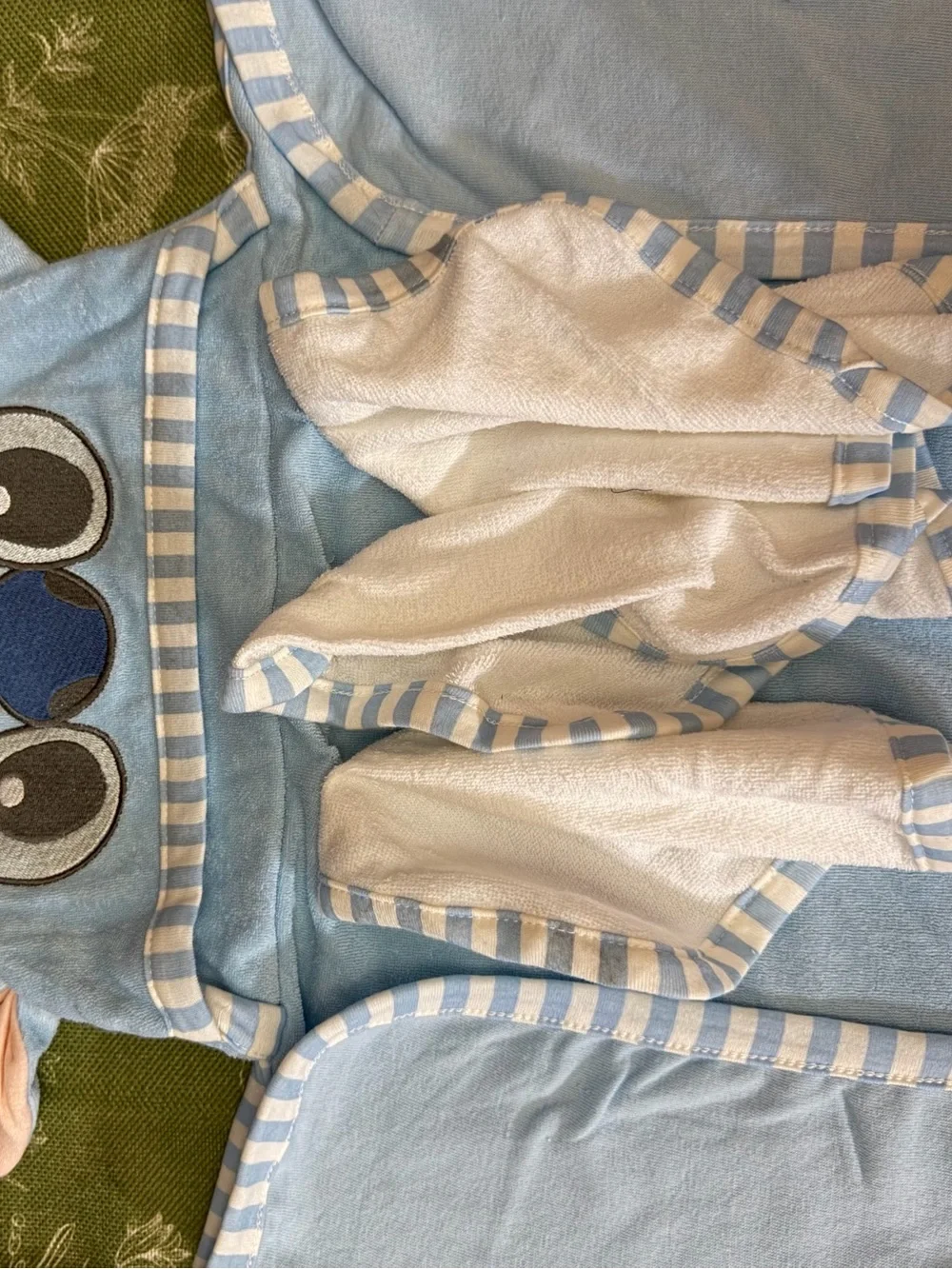 Blue Cartoon Kids towel and wash clothes- Plush Stitch-Inspired Design
